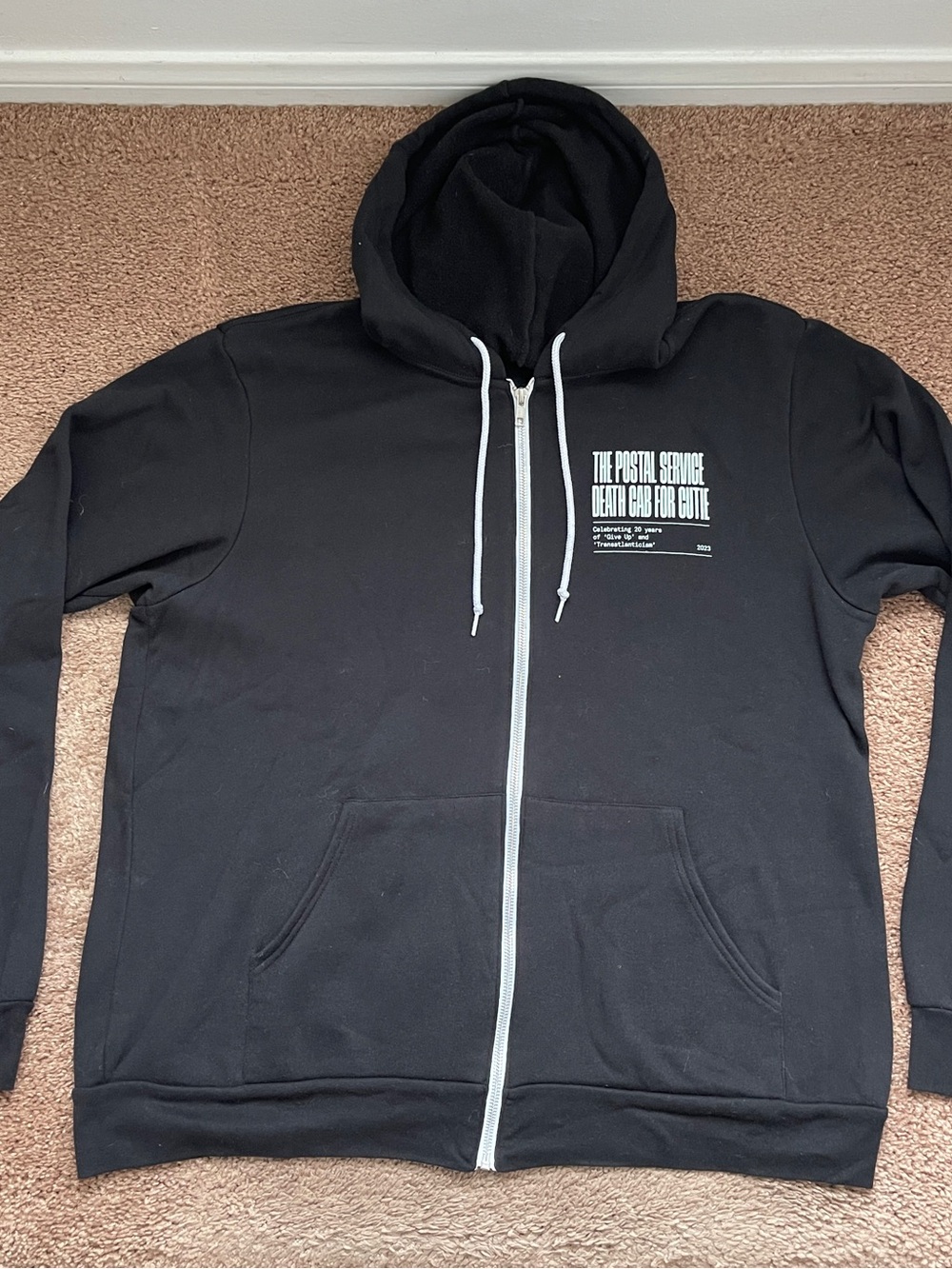 Postal Service / Death Cab for Cutie Black Zip Up Hoodie